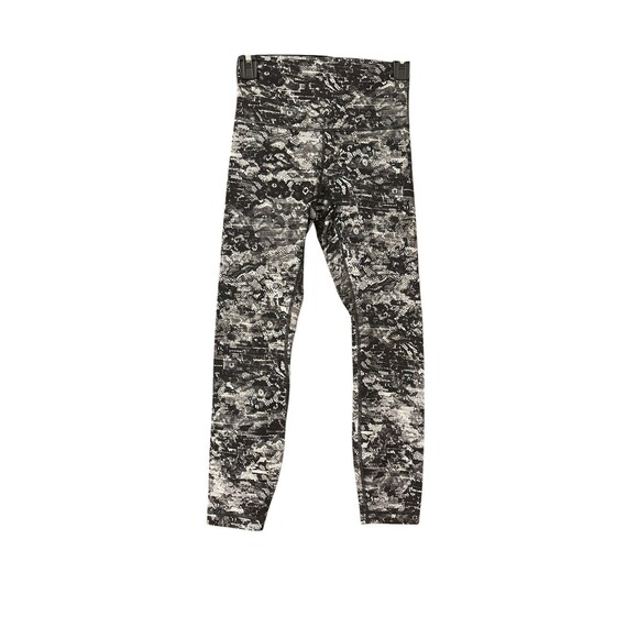 lululemon athletica Pants - Lululemon 4 Wunder Under High Rise Leggings Pants Black Gray Sporty Gym